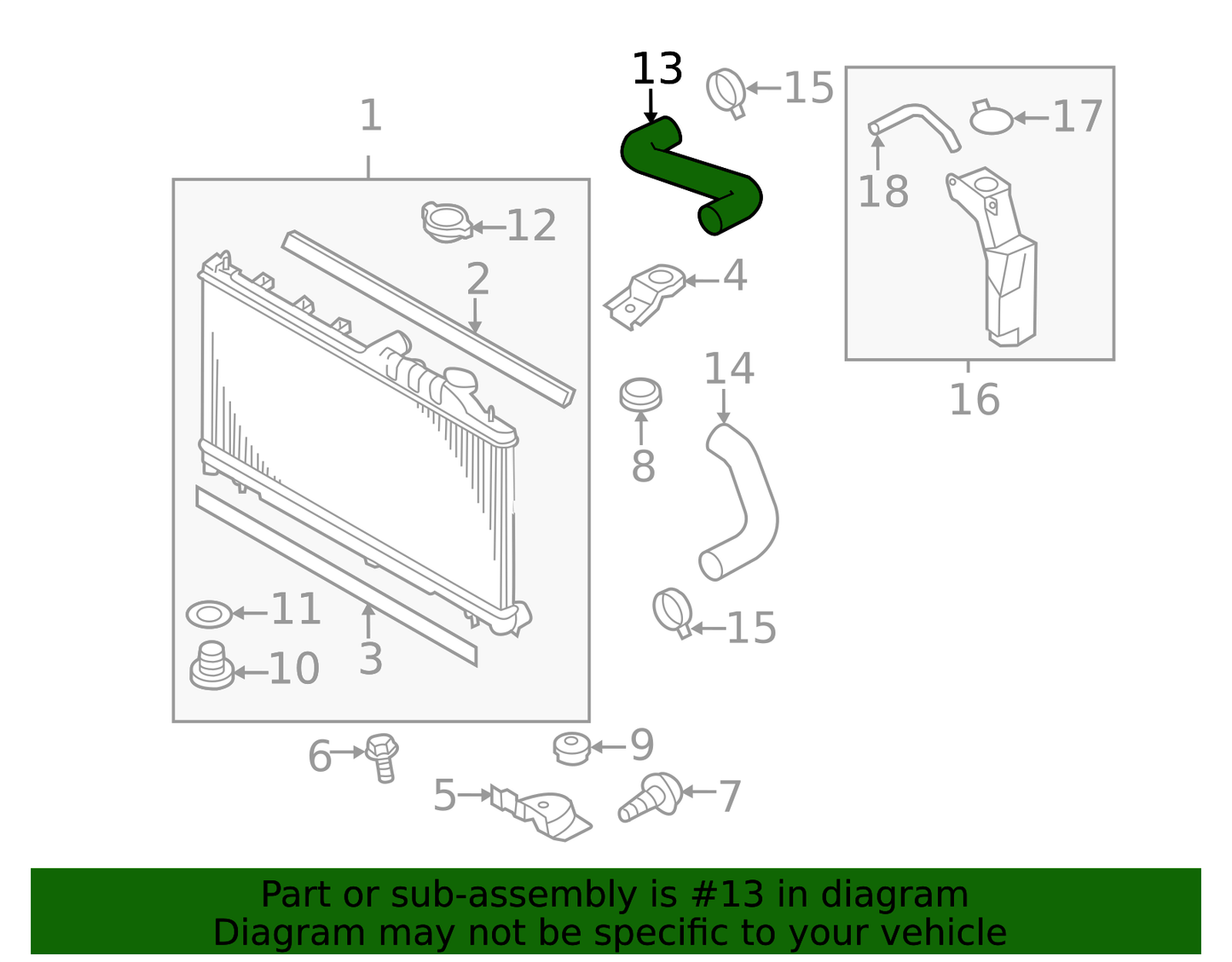 Upper Hose - Subaru (45161SG000) 2014-2018 Forester XT | 2015-2021 WRX - 45161SG000
