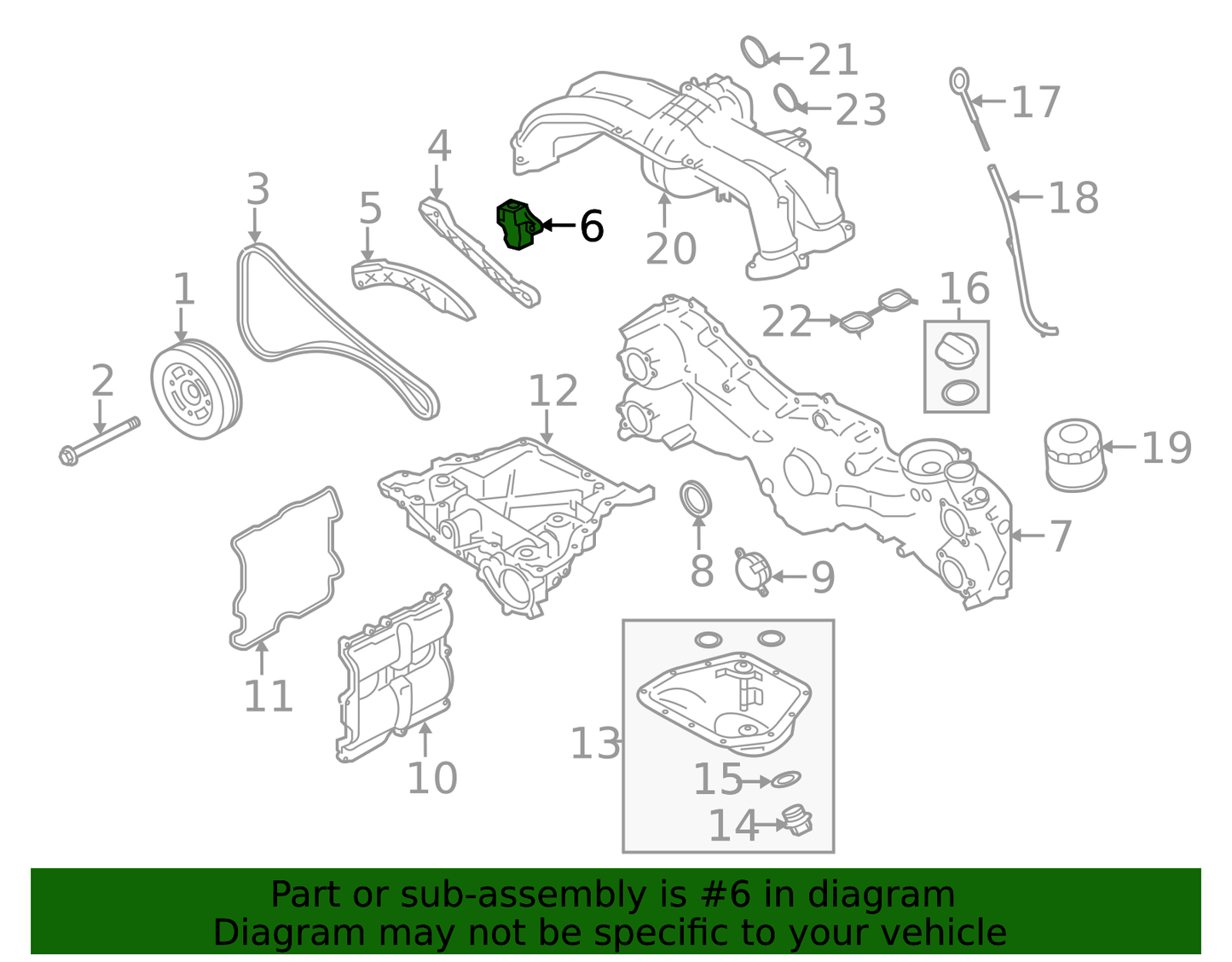 Engine Timing Chain Tensioner - Subaru (13142AA090) Right Timing Chain Tensioner FA20/FB25