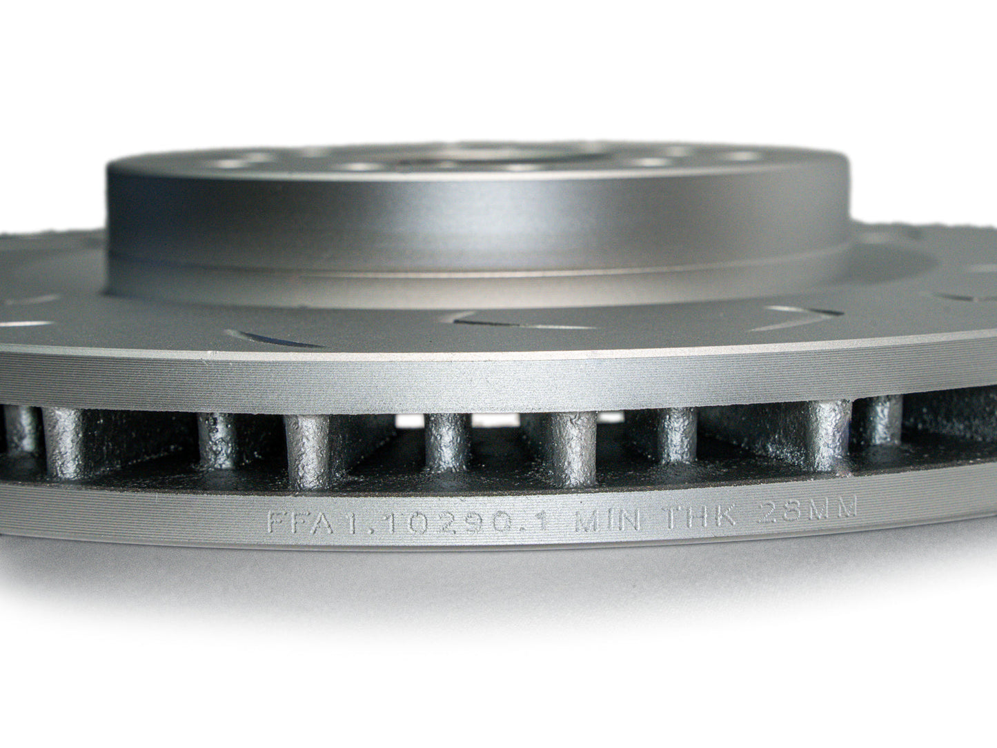 FactionFab Slotted Front Rotor V2 Dual Drilled - Subaru STI 2004-2017