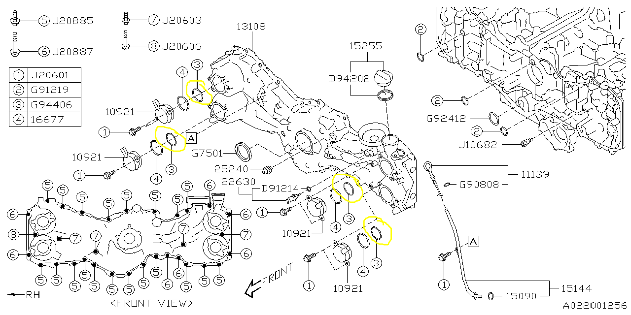 Subaru OEM Engine Timing Cover Gasket - Part Number 806944060 - 2015+ WRX, 2013+ BRZ