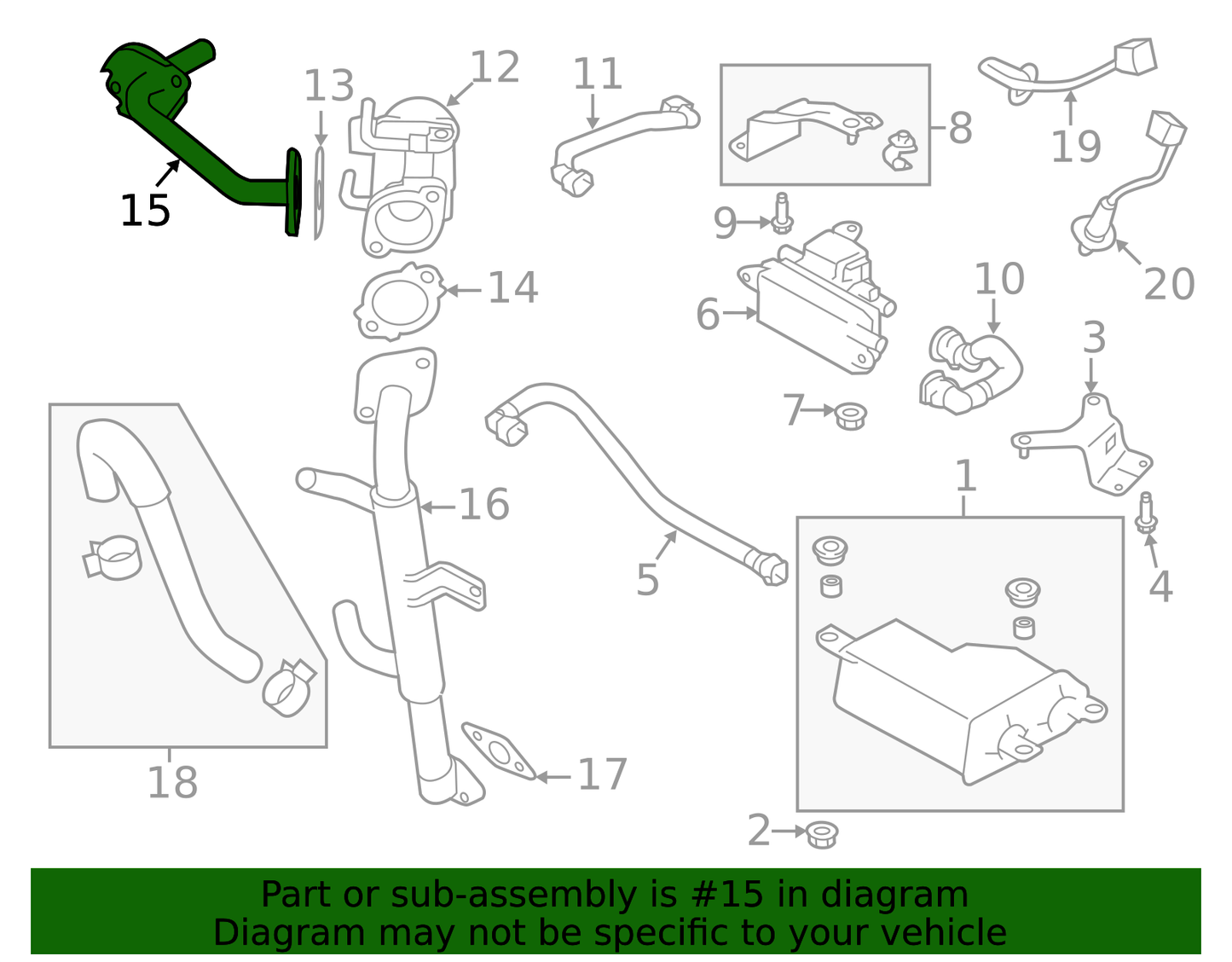 Exhaust Gas Re-Circulation (EGR) Tube - Subaru (14726AA221)