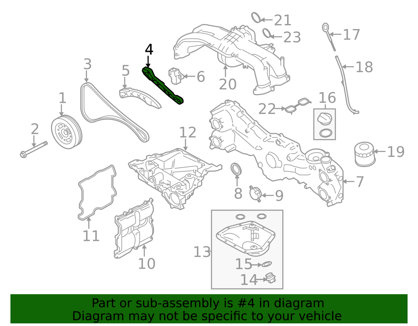 Guide - Subaru (13144AA290) 2014-2025 Subaru - Left Upper Timing Chain Guide FA20/FA24/FB25