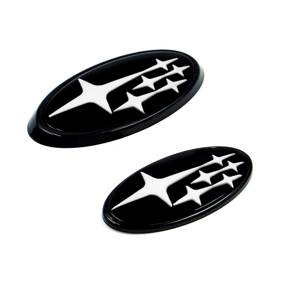 Front & Rear Gloss Black Emblem Kit Subaru 2008-2014 WRX / STI HATCHBACK ONLY