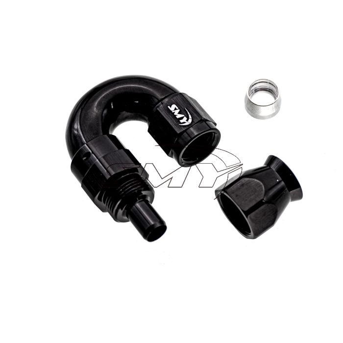 SMY Reusable PTFE Forged Full Flow Hose End 180 Degree 6an