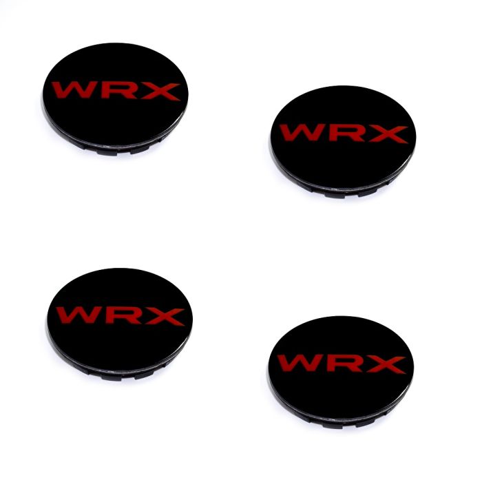 Gloss Black Center Caps 3D WRX Logo TYPE B Subaru 2015-2026 WRX