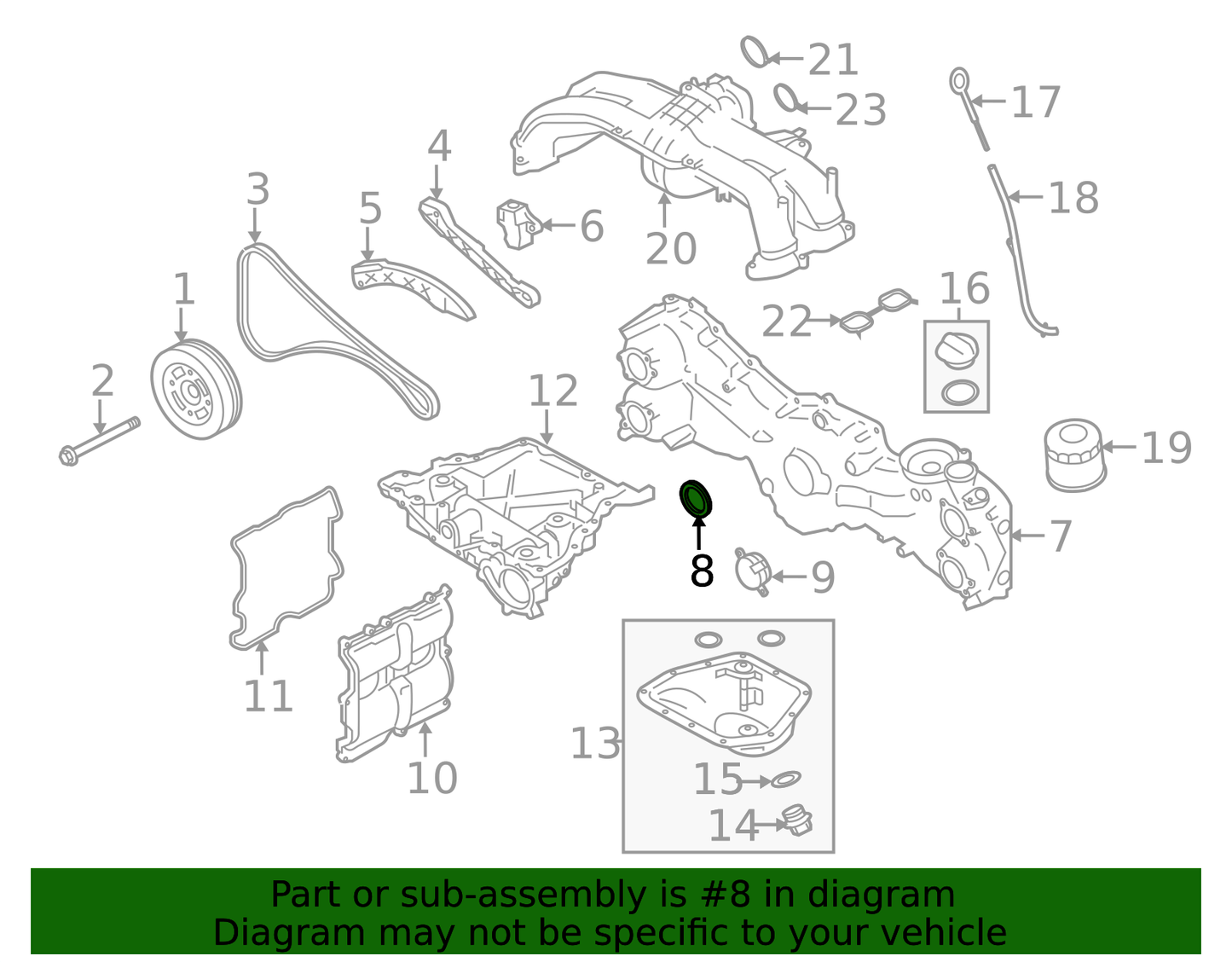 Front Cover Seal - Subaru (806750080) 2012-2025 Subaru - Front Timing Cover Seal - FA20/FB25
