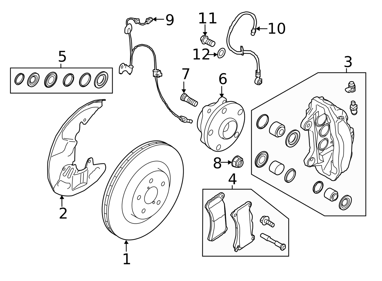 Caliper - Subaru (26220VA130) 2018-2021 Subaru WRX STI - Front Left Brembo 6-POT Caliper