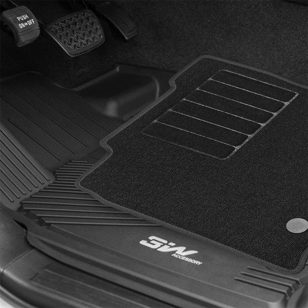 3W Toyota Tundra 2022-2024 Custom Floor Mats CrewMax Cab Only TPE Material & All-Weather Protection