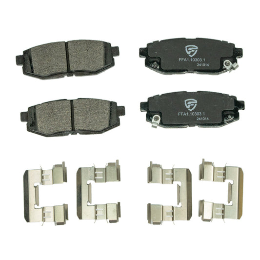 FactionFab V2 Rear Brake Pads - 2022+ Subaru WRX 6mt, 2013-2020 BRZ 86 / 2022+ BRZ GR86
