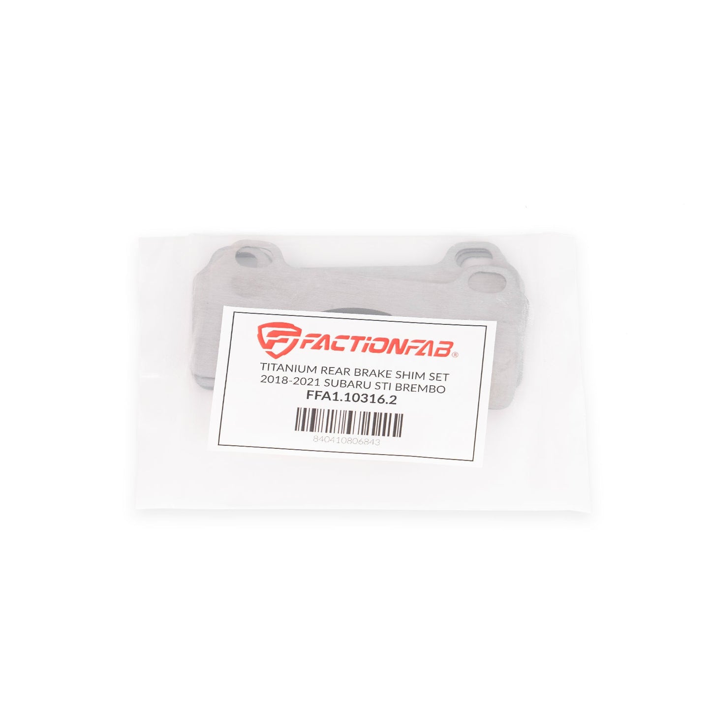 FactionFab Titanium Rear Brake Shim Set - 2018-21 Subaru STI / 2024+ WRX TS & TR
