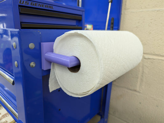 Magnetic Paper Towel Holder for Garage, Tool Cart & Workshop | Custom Colors | Magnetic or 3M Mount
