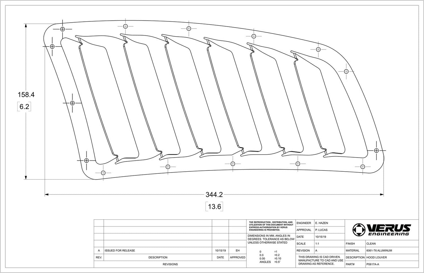 Verus Engineering X5K - Hood Louver Kit