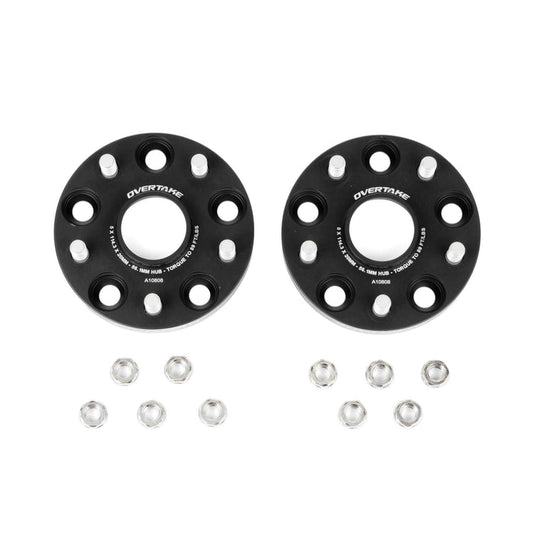 OVERTAKE Wheel Spacer Adapters - Pair - 25mm 5x100 to 5x114.3 - Subaru 2002-2014 WRX, 2004 STI, 2013-2026 BRZ/GR86, and more