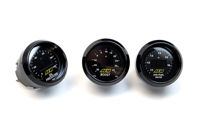 AEM 3 Gauge Combo | 52mm UEGO WideBand A/F Ratio + Oil Pressure + Turbo Boost