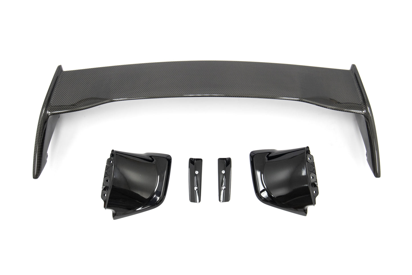 OLM Silverline Carbon Fiber OEM S Style Spoiler with Black Bases - 2015+ WRX / 2015+ STI