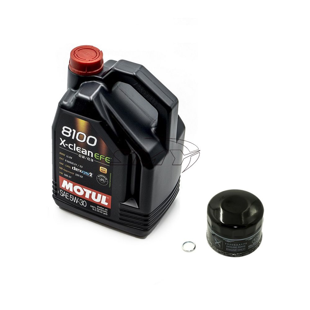 MOTUL 8100 5w30 X-CLEAN 5 Liter & Subaru FA-WRX Filter Oil Change Package