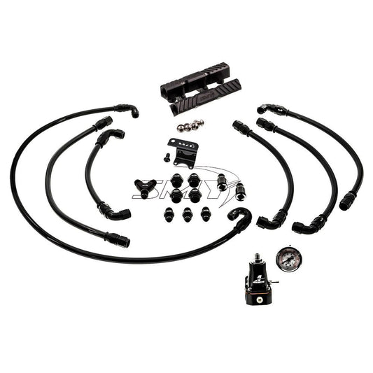 SMY V2 MAX Top Feed PTFE Fuel Line Kit Black Fuel Rails & Fuel Pressure Regulator WRX / STI