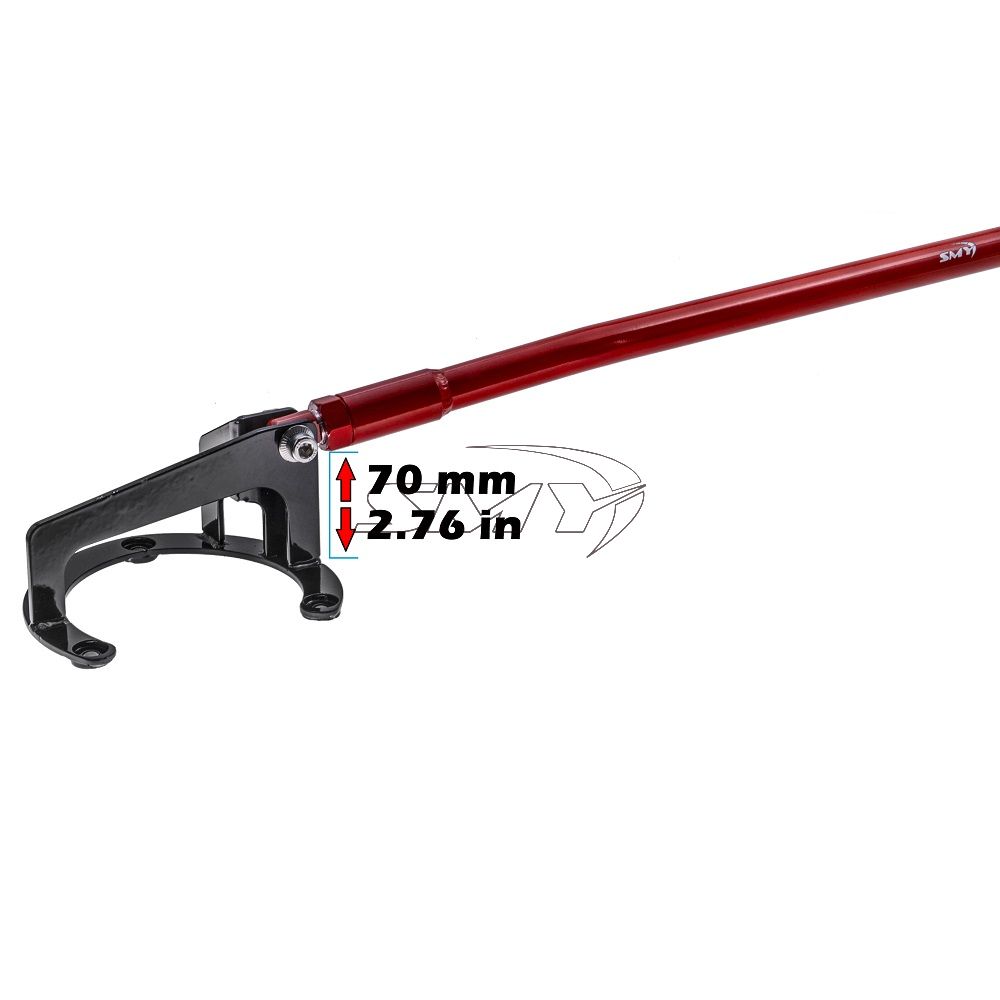 SMY Tallboy Front Strut Tower Brace Wrinkle Red 2015-2021 WRX / STI