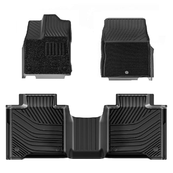 3W Toyota Tundra 2022-2024 Custom Floor Mats CrewMax Cab Only TPE Material & All-Weather Protection